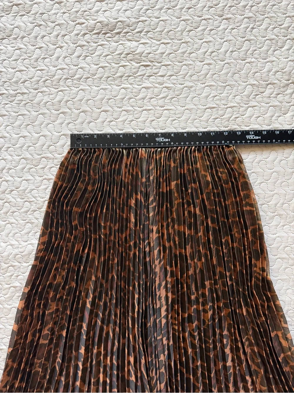 J. Crew NWT Metallic Pleated Leopard Print Midi Skirt - Brown Size 00
